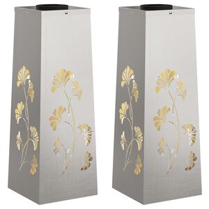 vidaXL Solarno LED svetilo za pot 2 kos Toplo bela 18 x 18 x 50 cm