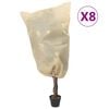 vidaXL Prevleka za rastline iz flisa z zadrgo 8 kos 70 g/m&sup2; 0,8x0,8 m