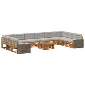 vidaXL Sedežne garniture z blazino 11 pcs Masiven les akacije