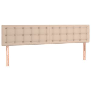 vidaXL Posteljno vzglavje kapučino 160x5x78/88 cm umetno usnje