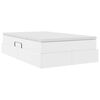 vidaXL Postelja z dodatnim prostorom za shranjevanje in vzmetnico Bela
