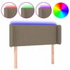 vidaXL LED posteljno vzglavje taupe 93x16x78/88 cm blago