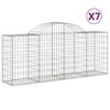 vidaXL Obokane gabion ko&scaron;are 7 kosov 200x50x80/100 cm cinkano železo