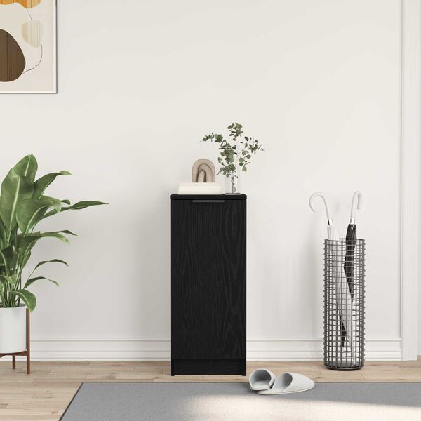 vidaXL Omara za čevlje s polico Črna Orehovina 29,5 x 35 x 70 cm