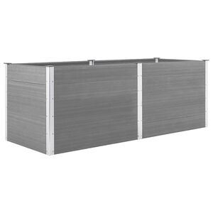 vidaXL Visoka greda 250x100x91 cm WPC siva