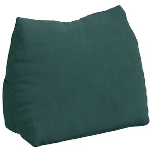 vidaXL Poglavni vzglavnik Temno zelena 45 x 20 x 35 cm Žametna tkanina