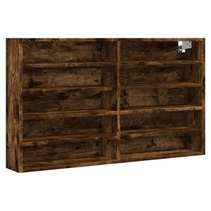 vidaXL Vitrina dimljeni hrast 100x15x58 cm inženirski les