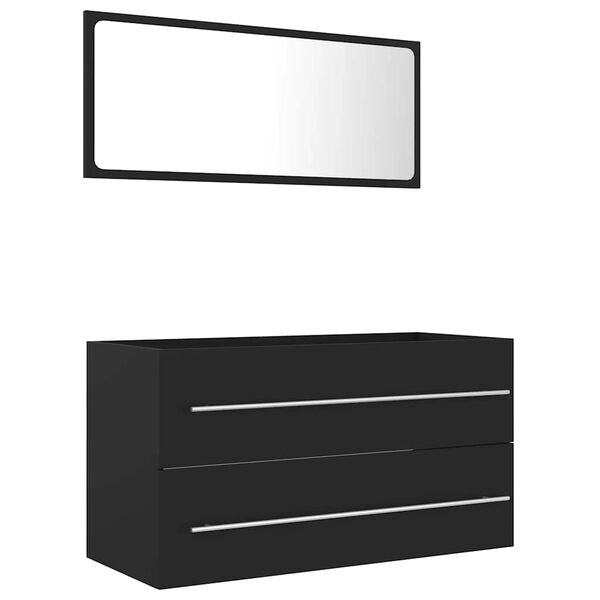 vidaXL 2-delni komplet kopalni&scaron;kega pohi&scaron;tva siva iverna plo&scaron;ča