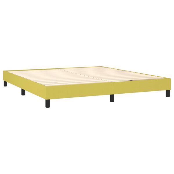 vidaXL Box spring postelja z vzmetnico zelena 160x200 cm žamet