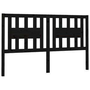vidaXL Posteljno vzglavje črno 126x4x100 cm trdna borovina