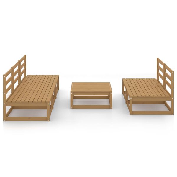 vidaXL Vrtna sedežna garnitura 6-delna medeno rjava trdna borovina