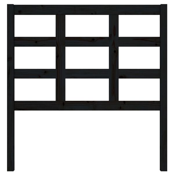 vidaXL Posteljno vzglavje črno 95,5x4x100 cm trdna borovina