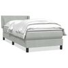 vidaXL Box spring postelja z vzmetnico svetlo siv 90x220 cm žamet