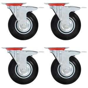 vidaXL Gibljiva kolesa z dvojnimi zavorami 4 kosi 125 mm
