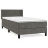 vidaXL Box spring postelja z vzmetnico temno siva 80x200 cm žamet