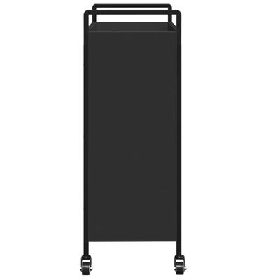 vidaXL Kuhinjski voziček črn 70x30x82 cm inženirski les