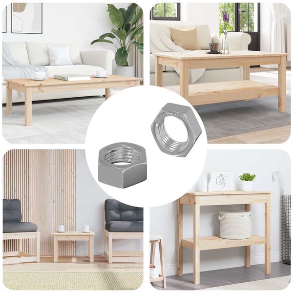 vidaXL &Scaron;esterokotna matica 2 pcs srebrna M6 Kovina