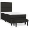 vidaXL Box spring postelja z vzmetnico črna 80x200 cm blago