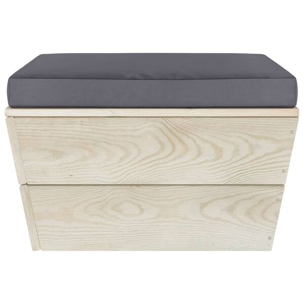 vidaXL Vrtni tabure iz palet z blazino impregnirana smrekovina