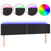 vidaXL LED posteljno vzglavje črno 183x16x78/88 cm umetno usnje