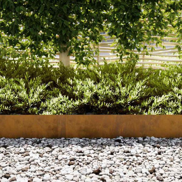 vidaXL Robovi trave 10 pcs Rjava 100 x 0,05 x 20 cm