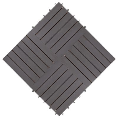 vidaXL Talne plošče 10 kosov sive 30x30 cm trden akacijev les