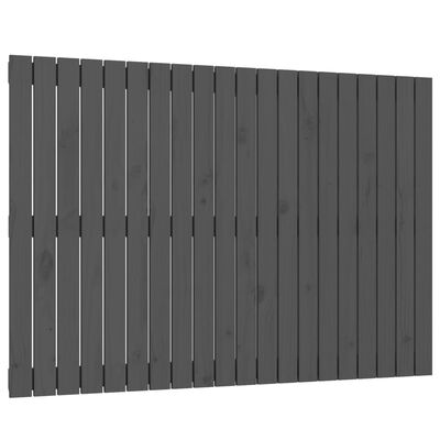 vidaXL Stensko posteljno vzglavje sivo 127,5x3x90 cm trdna borovina
