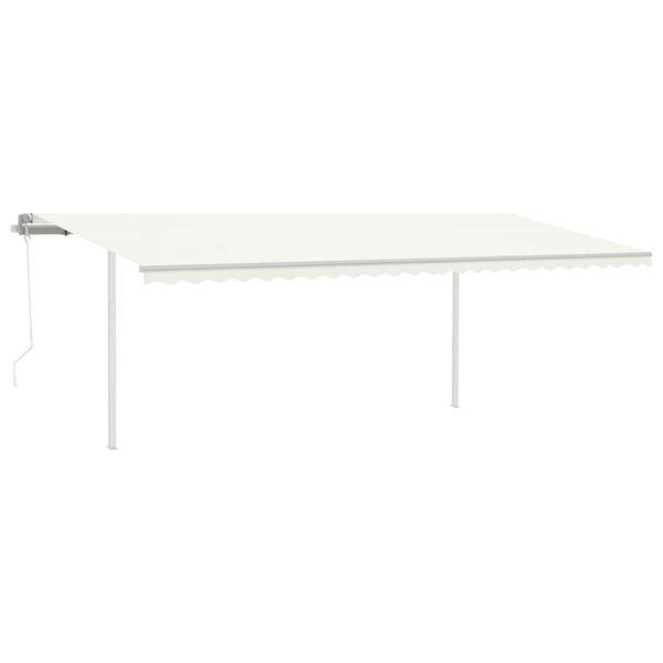 vidaXL Avtomatska tenda LED + senzor 6x3 m krem