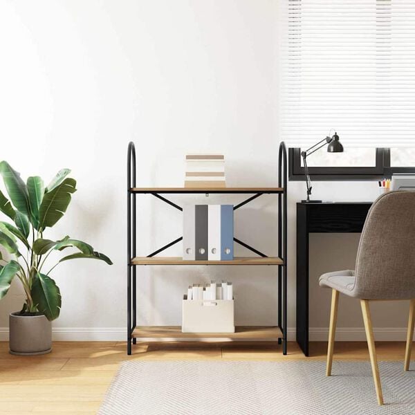 vidaXL Knjižna polica Umetni hrast 80 x 30 x 109 cm Konstruiran les