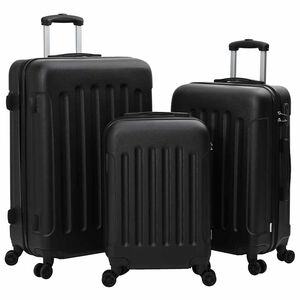 vidaXL Kovček s ključavnico 3 kos Črna 50 x 31 x 78 cm ABS plastika