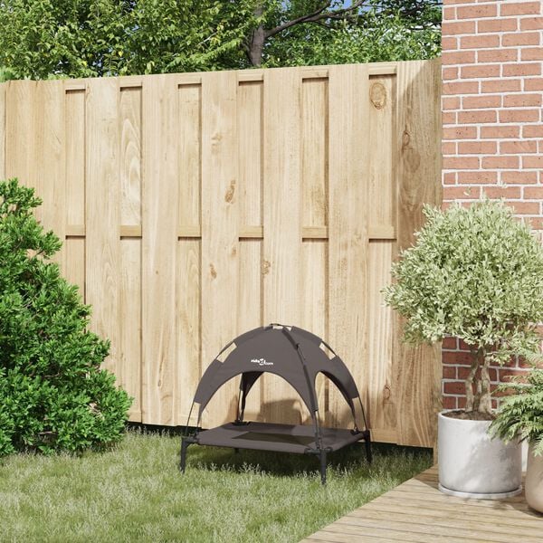 vidaXL Ležišče za psa Rjava s Jeklo