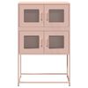 vidaXL Highboard Pink 68x39x107 cm Steel