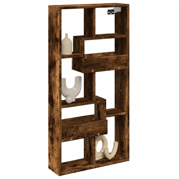 vidaXL Stenska omarica dimljeni hrast 50x15x100 cm inženirski les