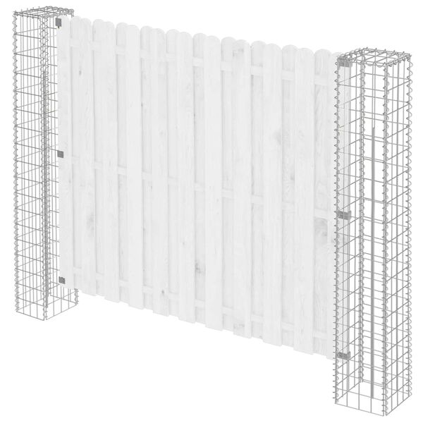 vidaXL Steber ograje. 2 pcs srebrna 20 x 20 x 190 cm Kovina