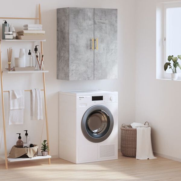 vidaXL Stenska omarica betonsko siva 69,5x34x90 cm