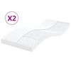 vidaXL Vzmetnica iz pene 2 kosa bela 90x200 cm 7-conska trdota 20 ILD