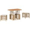 vidaXL Komplet za jedilnico v vrtu z blazino 3 pcs Naravna in bela