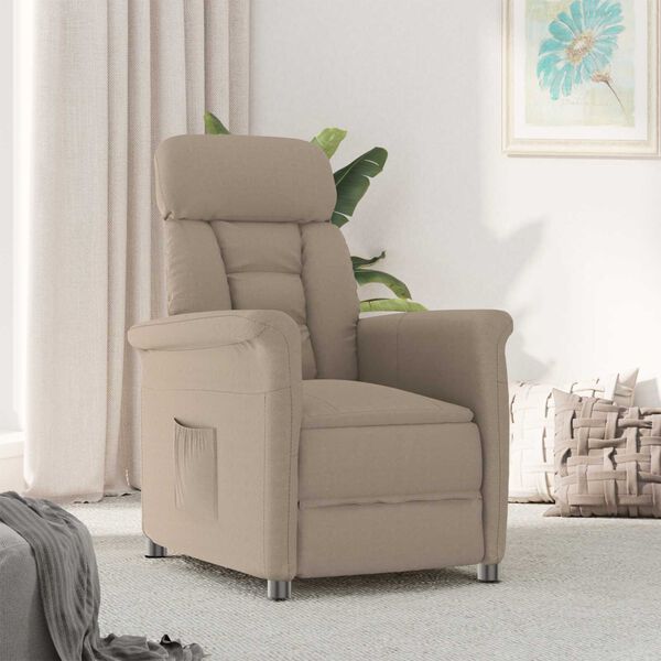 vidaXL Reclinerska stolica taupe Taupe 70.5 x 96.5 x 95 cm Poliester