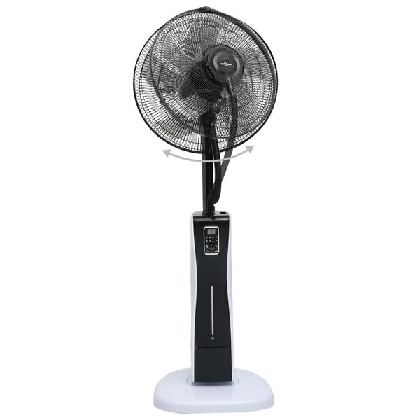 vidaXL Stoječ ventilator z daljinskim upravljalnikom črn in bel