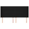 vidaXL Vzglavje z u&scaron;esi črno 203x16x118/128 cm blago