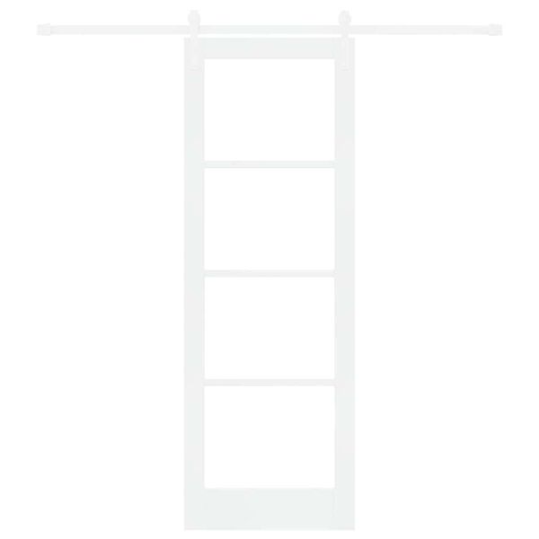 vidaXL Drsna vrata ORKDAL Bela 73,5 x 211 cm Trden borov les in steklo