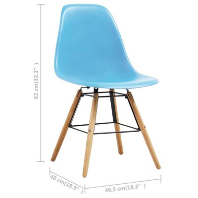 vidaXL Jedilni stoli 2 kosa modra plastika
