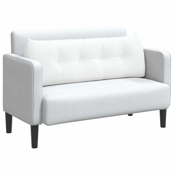 vidaXL Poglavni vzglavnik Bela 140 x 24 x 50 cm blago