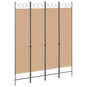 vidaXL 4-panelni pregradnik Bež 160 x 200 cm Blago