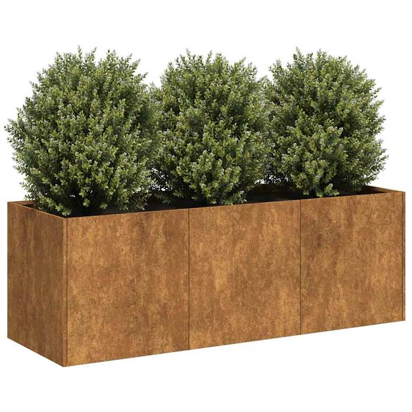 vidaXL Planter Rusty 120x40x40 cm Vremensko odporno jeklo