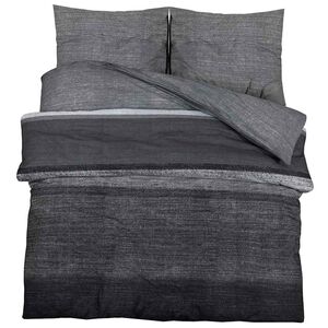 vidaXL Komplet prevleke za odejo temno siva in črna 260x240 cm bombaž