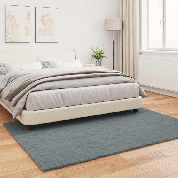 vidaXL Umetno zajčje preproga Olite Antracit 120 x 170 cm Poliester