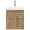vidaXL omarica za umivalnik z vgrajenim umivalnikom pipo Artisan Oak