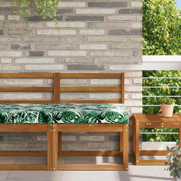 vidaXL Zunanja blazina za kavč Vzorec lista 60 x 60 x 8 cm Poliester