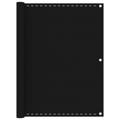 vidaXL Balkonsko platno črno 120x500 cm HDPE